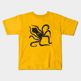 Minoan Octopus Linoprint Kids T-Shirt